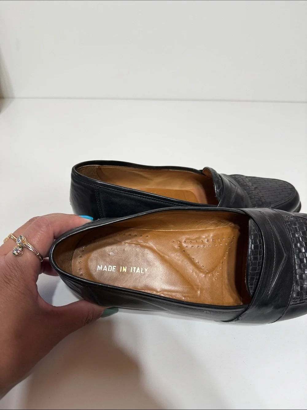 Vintage Basketweave Leather Penny Loafer